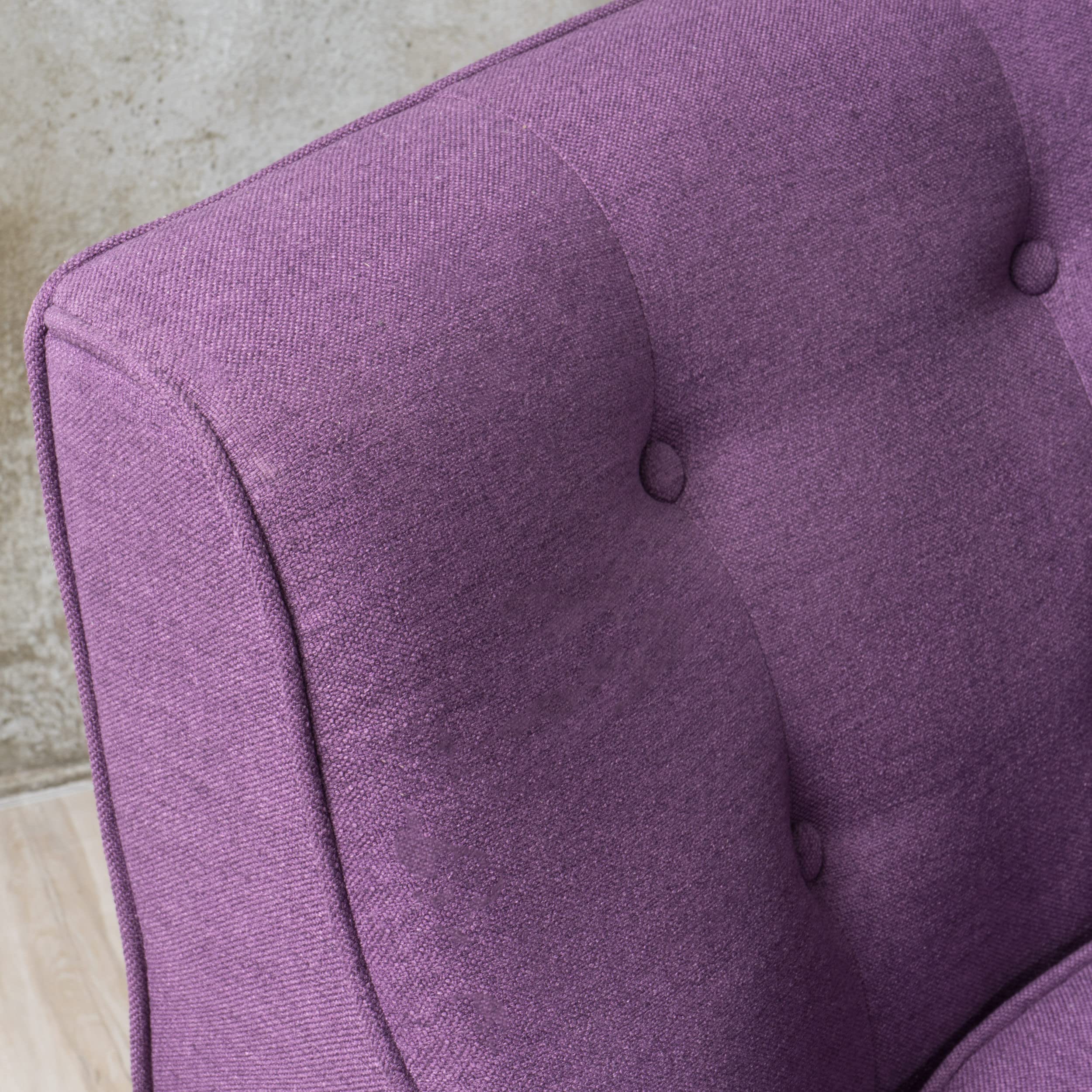 Felicity Mid-Century Fabric Arm Chair, Purple