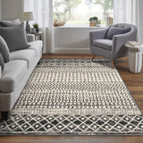 Geometric Moroccan 6x9 Rug, Ultra Soft Distressed Black Rug for Bedroom Non-Slip,