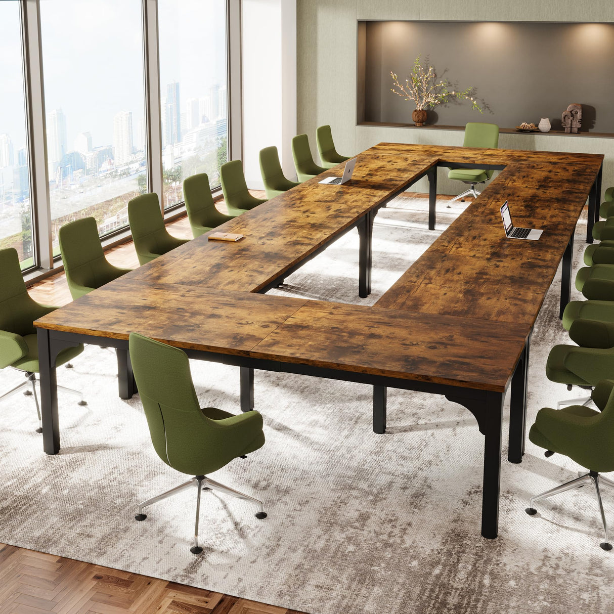 13FT Conference Table, Super Sturdy Large Rectangle Meeting Seminar Table