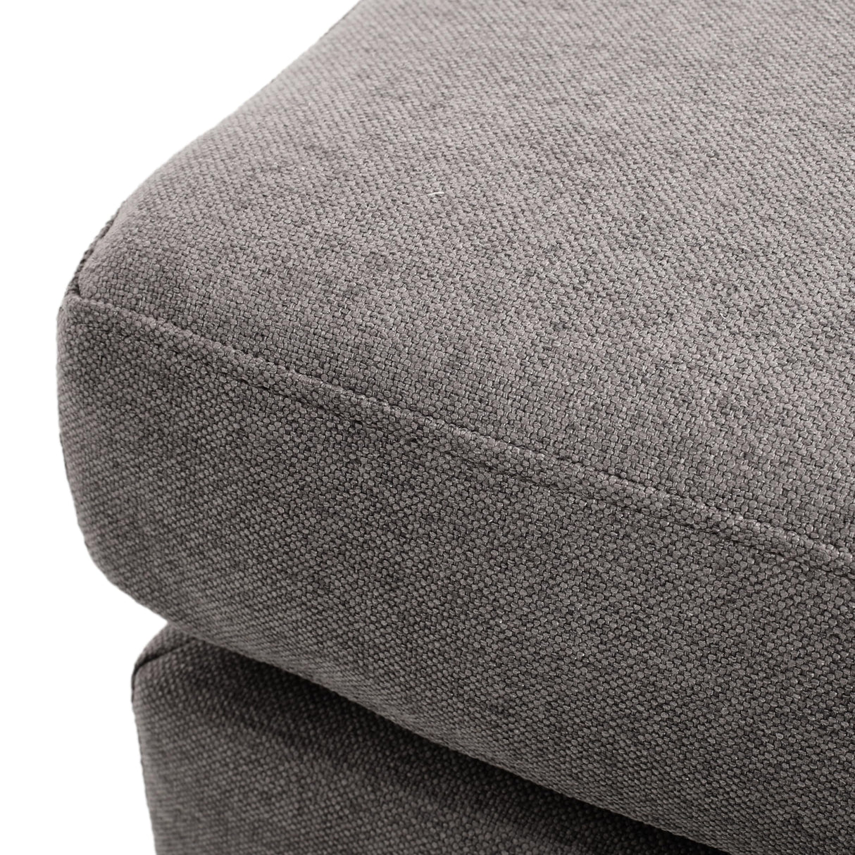 Rosella Fabric Ottoman, Ash Grey