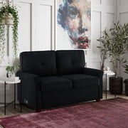Solutions Armisen Convertible Loveseat, Black Linen