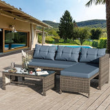 Outdoor Patio Furniture Sets, Wicker Patio sectional Sets 3-Piece