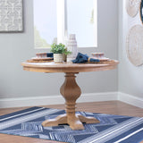 Rustic Honey Natural Pedestal Round Top Sophia Dining Table