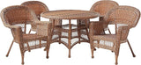 5 Piece Wicker Outdoor Dining Set, Black