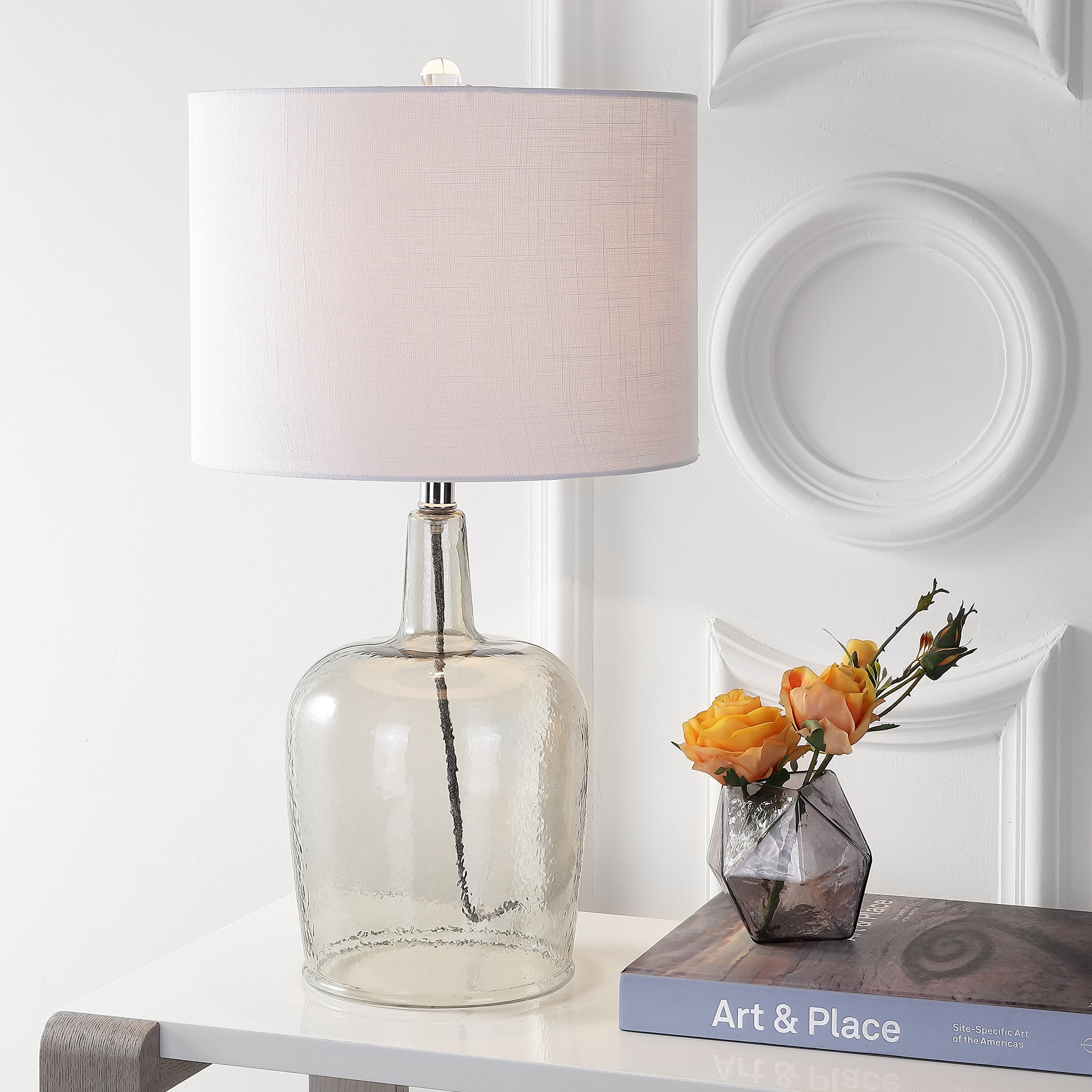 Augustine 26" Glass LED Table Lamp Modern Contemporary Bedside Desk