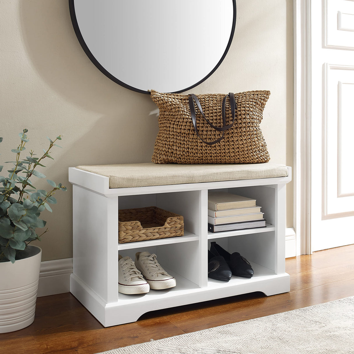 Crosley Furniture Anderson Entryway Storage Bench, White