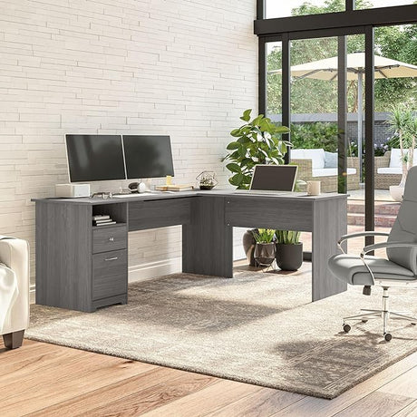 L Shaped Desk with Drawers for Executive and Home Office