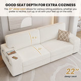 83.5" W Modern Sofa Couch 2 Seater Corduroy Fabric Sofa