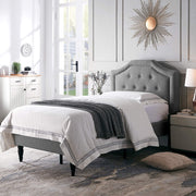 Xenia Twin Bed Platform, Charcoal Gray, Black