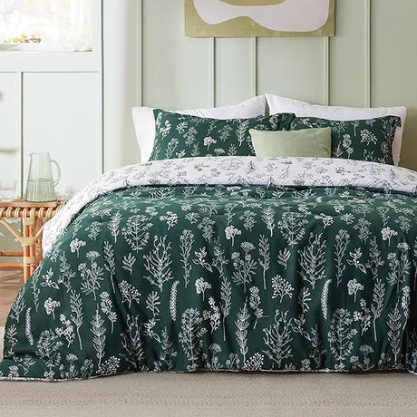 Floral Comforter Set - Queen Bedding Botanical Bed Comforter Queen Set