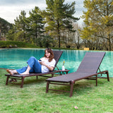 Outdoor Chaise Lounges, Free-Assemble Patio Lounge Set of 2