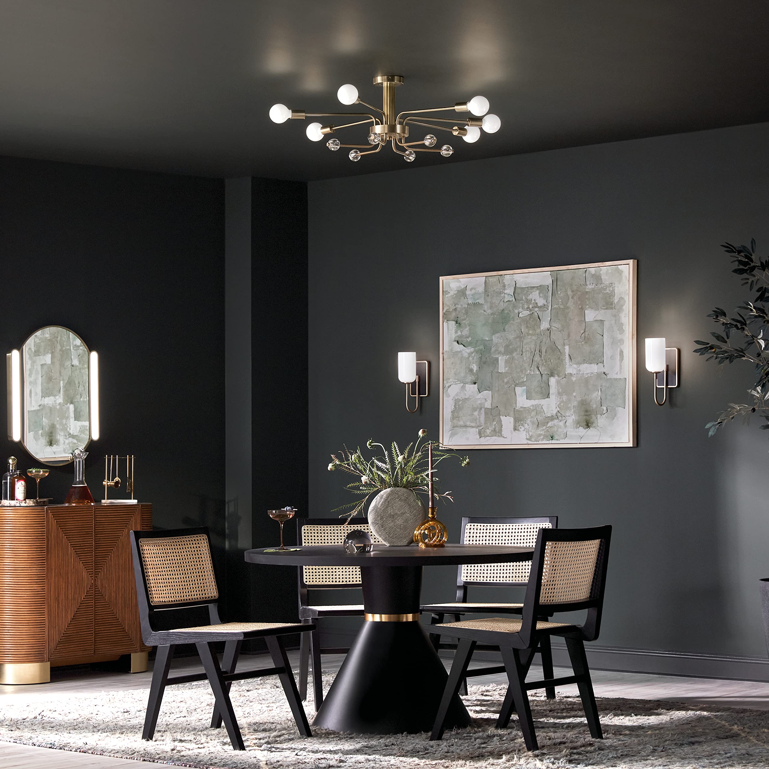 Ocala 52602CPZ Flush Mount 6- Light 41.25˝ with Clear Crystal in Champagne Bronze