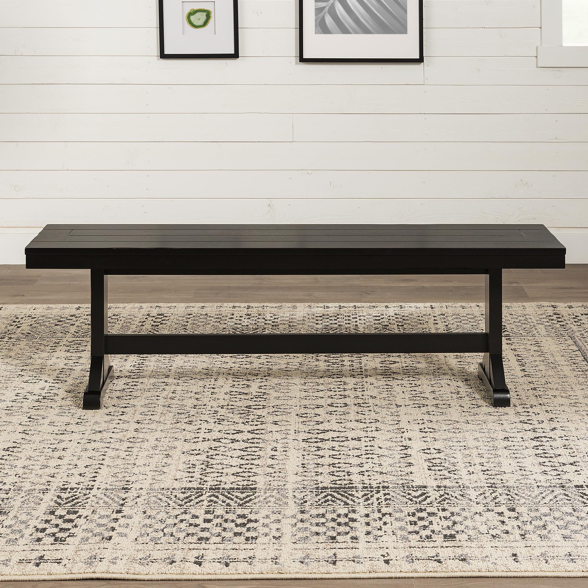 3 Person Modern Farmhouse Wood Armless Kitchen Table Set