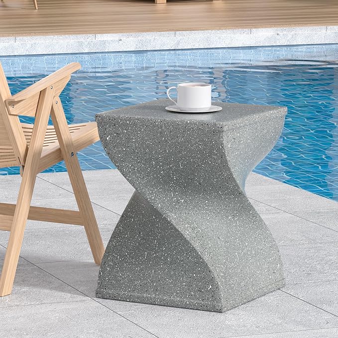 Pool Side Table，Outdoor Side Table, Concrete End Table