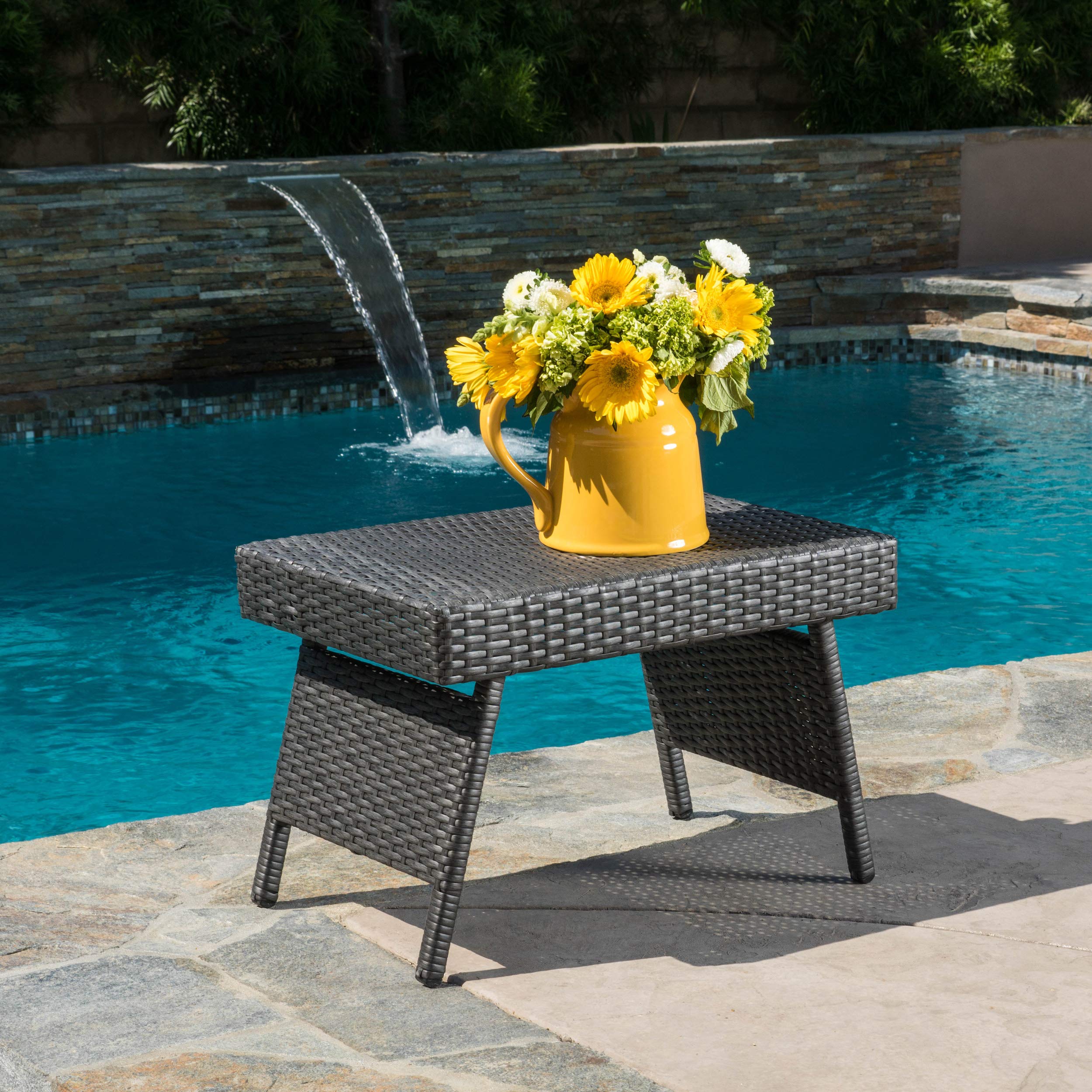 Salem Outdoor Adjustable Folding Table, Grey