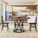 Round Dining Table for 4, 47 Inches Kitchen Table Circle Dinner Table,