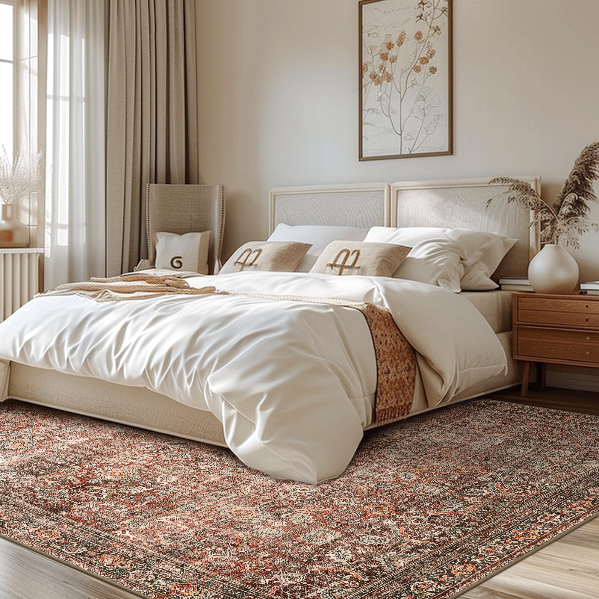 5X7 Area Rugs Machine Washable Runner Rugs for Living Room Bedroom