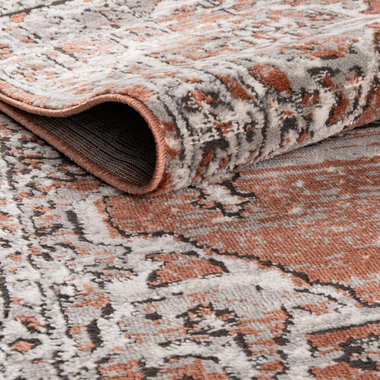 Nyla Collection Smile Area Rug - 10' x 14' Salmon Pink & Black