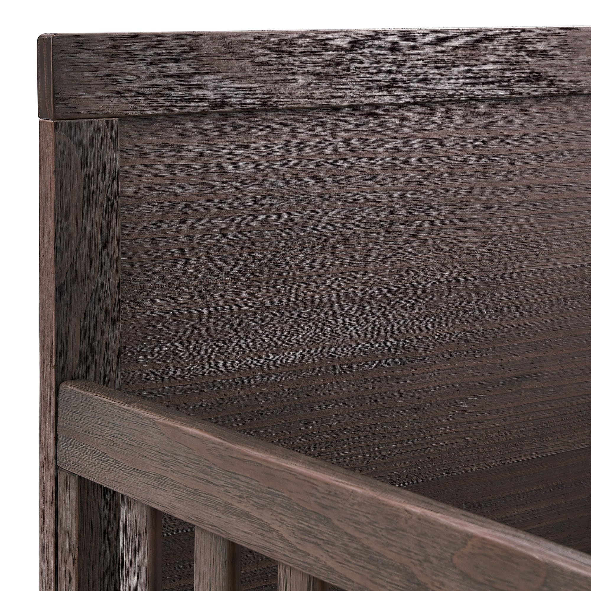 S Kids Foundry 6-in-1 Convertible Baby Crib, Rustic Grey with Matte Black