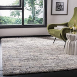 Berber Shag Area Rug 6' x 9' - Grey Blue & Cream Modern Abstract Design