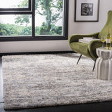 Berber Shag Area Rug 6' x 9' - Grey Blue & Cream Modern Abstract Design