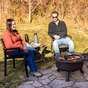 Cosmic 30-Inch Fire Pit with Cooking BBQ Grill Grate