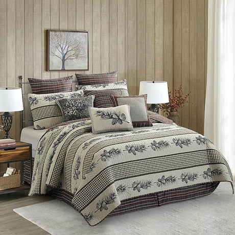 2 Piece Full/Queen Lodge Quilt Bedding Set - Rustic Country Reversible Comforter Set