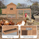 80" Chicken Coop for 2-4 Chickens Outdoor Wooden Hen House Poultry Pet Hutch