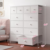 White Dresser for Bedroom with 12 Drawers Dressers & Chest of Drawers with Wood Top