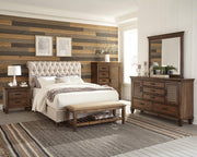 Devon Tufted Upholstered Bed Beige, Eastern King