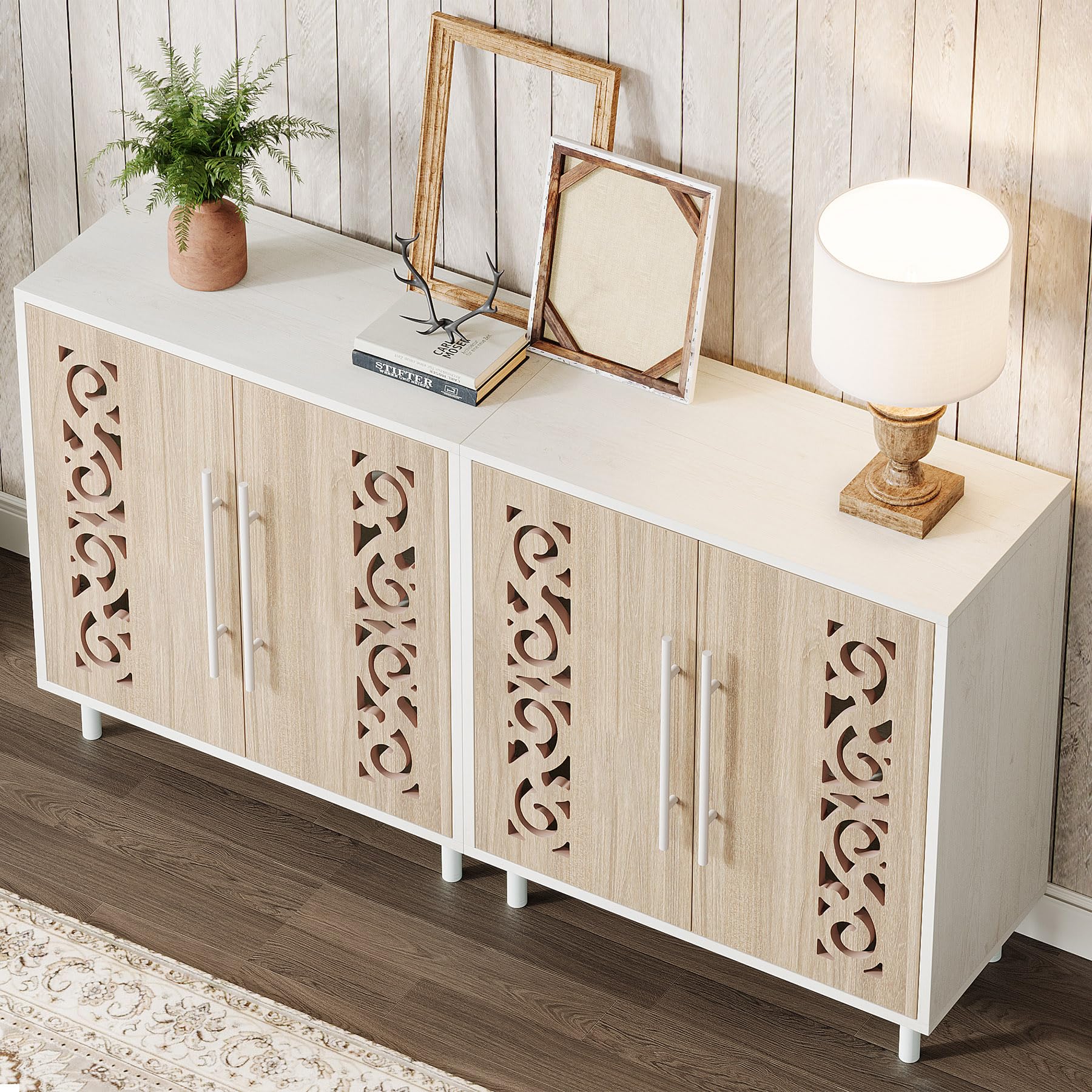 Sideboard Buffet Cabinet with Storage, Vintage Credenza Storage Cabinet