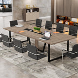 94.5-Inch Conference Table for 10 People, Industrial 8 FT Meeting Table with Two Grommets,