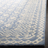 Blossom Collection 4' Square Blue/Ivory BLM114M Handmade Wool Area