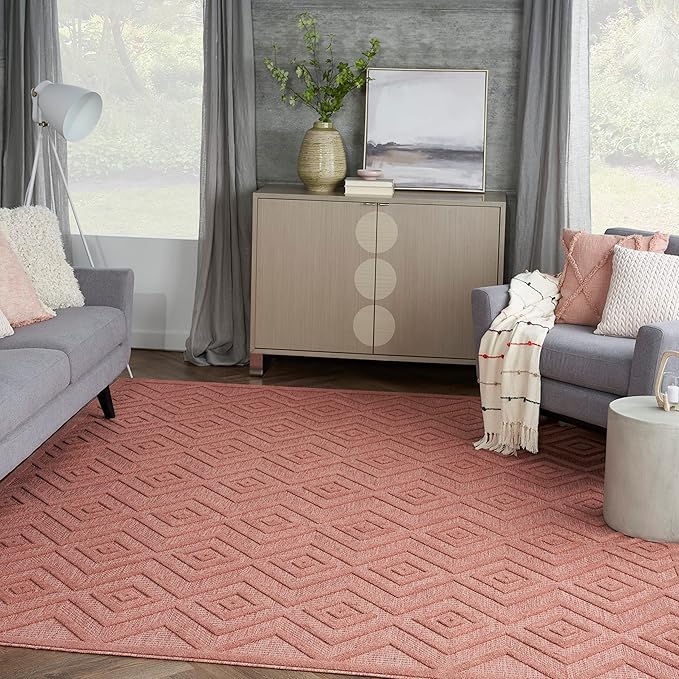 Versatile Indoor/Outdoor Natural Beige 8' x 10' Area Rug, Easy Cleaning
