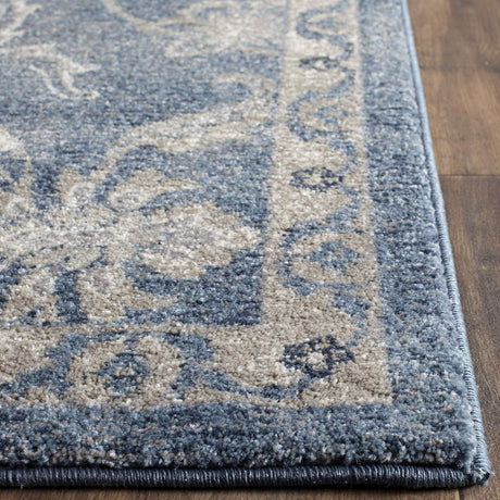 Sofia Collection 8' x 10' Blue / Beige SOF386C Vintage Oriental Distressed Non-Shedding