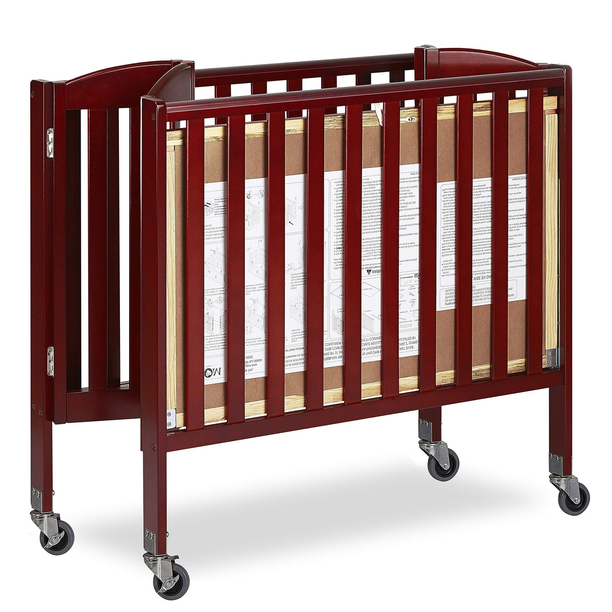 3-in-1 Folding Portable Crib, Cherry, Large