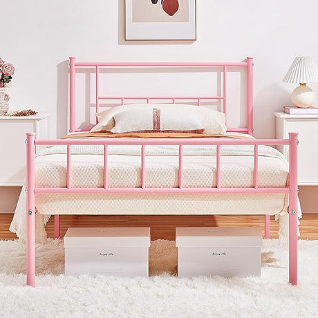 13 inch King Size Metal Bed Frame with Headboard and Footboard Platform