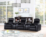 Cyrus Home Theater Upholstered Recliner Black 600001