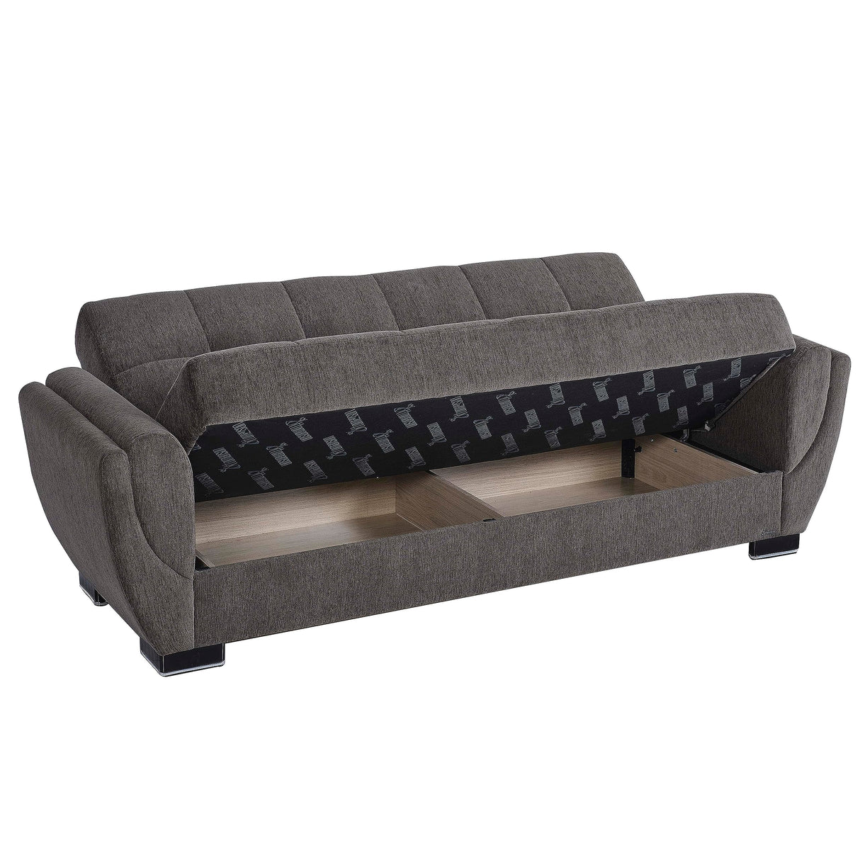 95" Convertible Sofa Bed with Storage, Firm, Fabric, 3 Seater