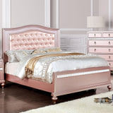 Petal Wood Frame 2-Piece Bedroom Set, Queen-Size Bed with Faux Leather Tufted