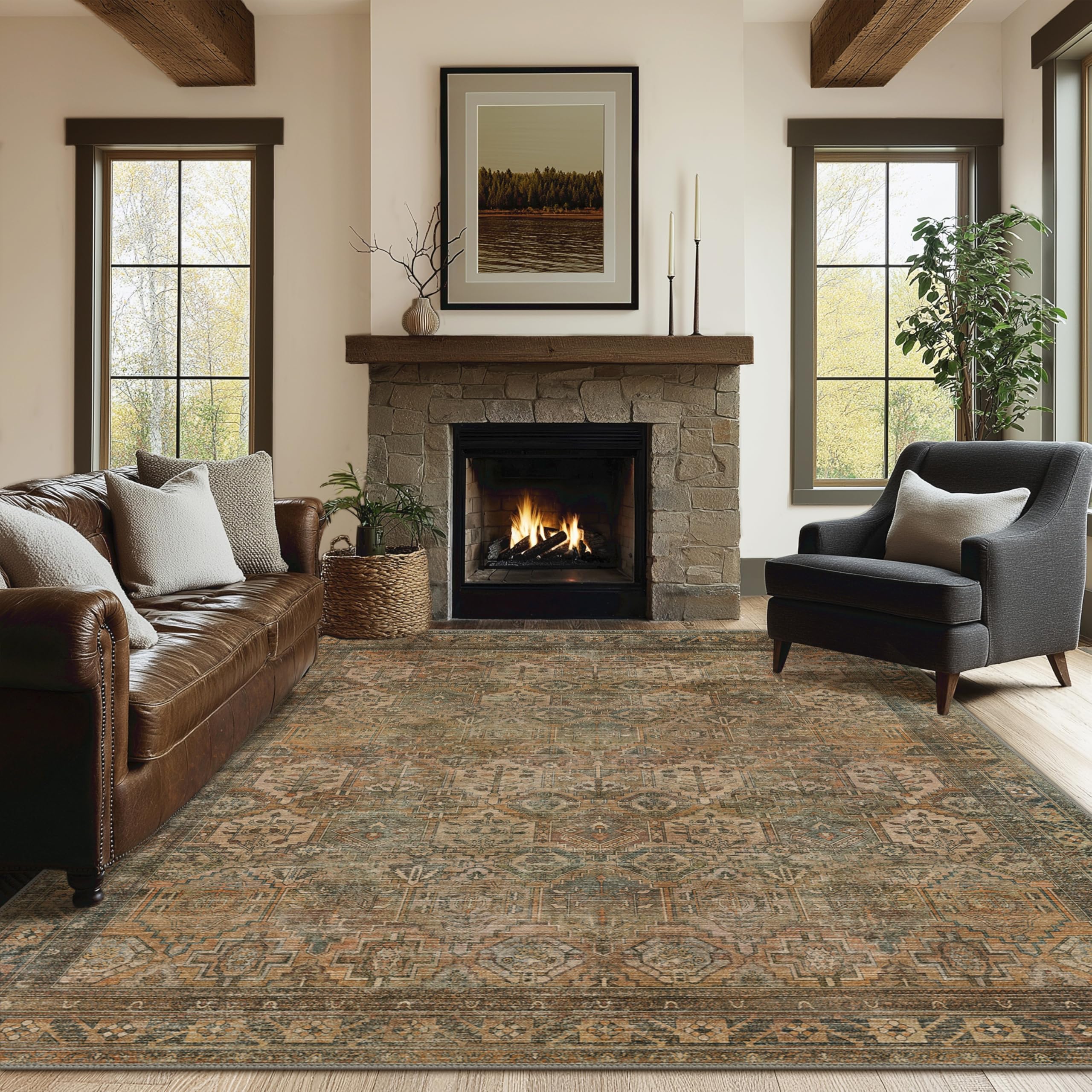 Ultra-Thin Foldable Low Pile Machine Washable Rug