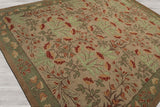 10x14 Handmade Wool Area Rug - Floral Beige & Sage