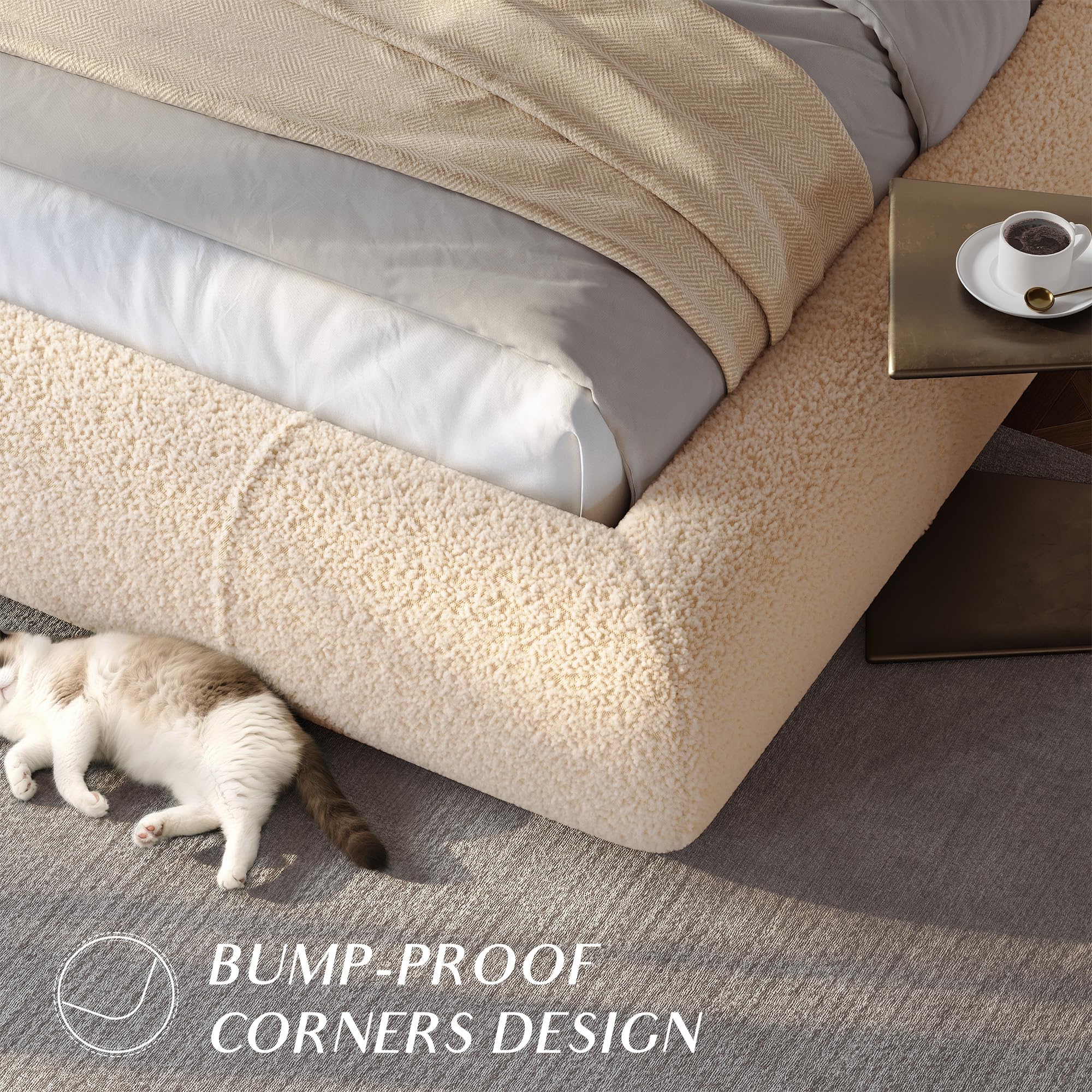 Cloud Queen Bed Frame - Easy Assembly with Rounded Corners