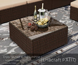 , Outdoor Furniture Patio Sectional Sofa, All Weather PE Rattan