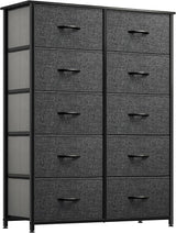 10 Drawer Dresser - Fabric Storage Tower, Organizer Unit for Bedroom, Living Room