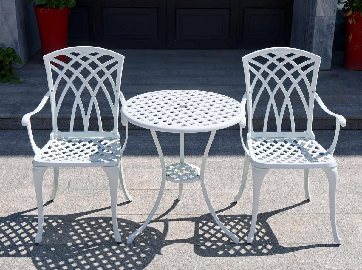 Bistro Table and Chairs Set of 2,Patio Bistro Sets 3 Piece Outdoor with 1.97 Umbrella Hole