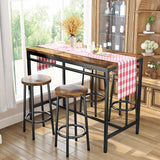 47" Dining Table Set with 4 Stools, 5-Piece Rectangular Kitchen Bar Table