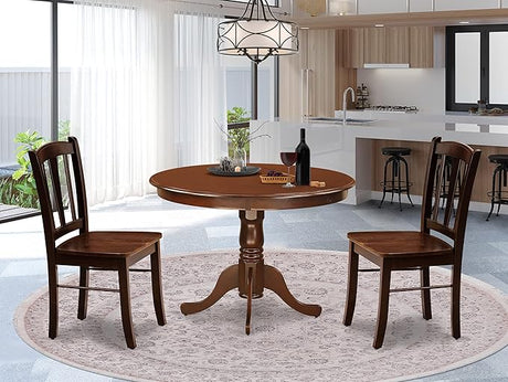 HLDL5-MAH-W 5 Piece Kitchen Table Set for 4 Includes a Round Dining