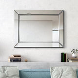 Solid Wood Framed Wall Mirror, Wall-Mounted Mirrors, 1"-Beveled, Bathroom Mirror