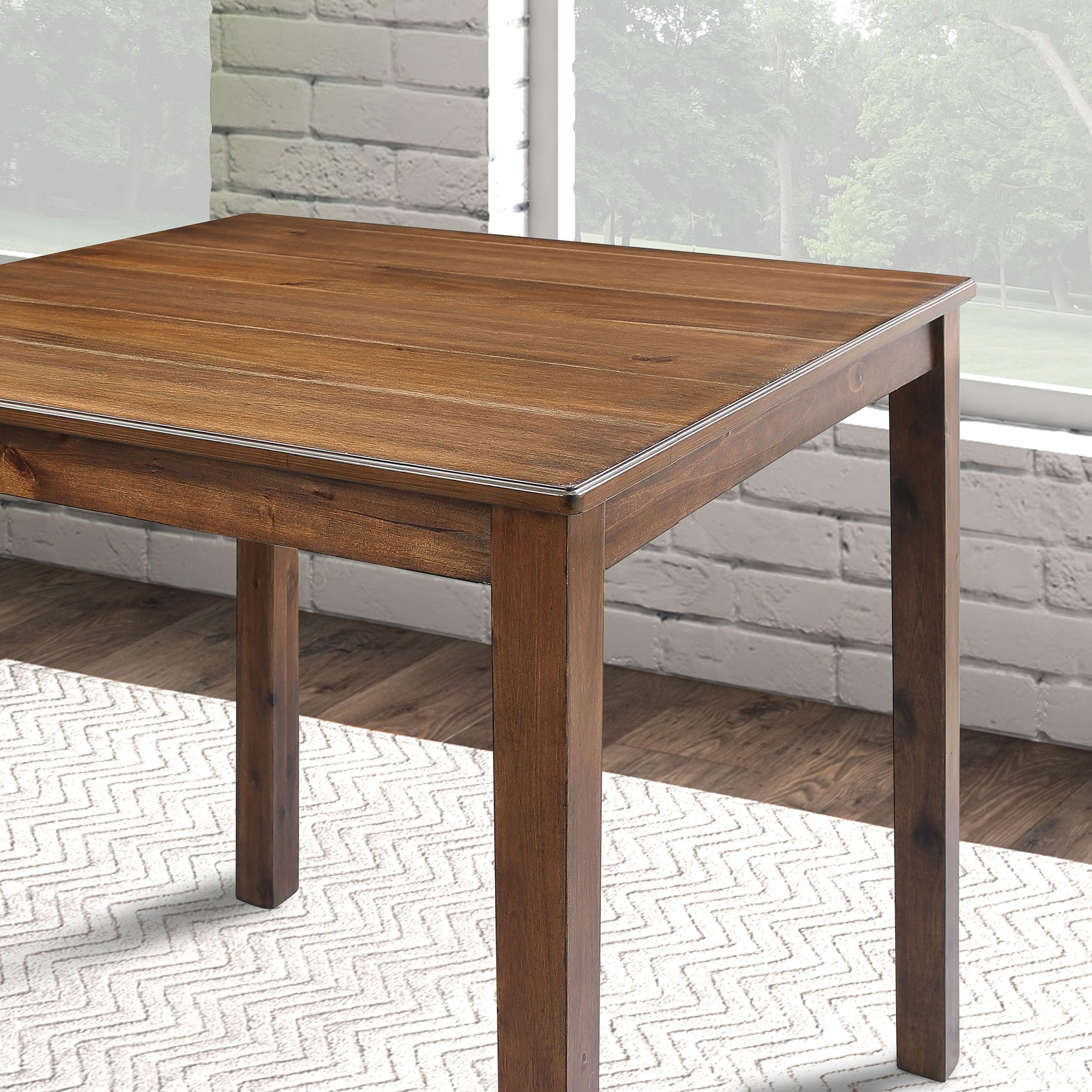 America Bravo Wood 5-Piece Counter Height Dining Room Set, Square Table